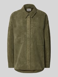 Oversized overhemdblouse van corduroy, model 'JANINE- RAI' van Only Groen - 10