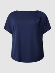 T-shirt PLUS SIZE z dekoltem w łódkę model ‘YZABELLA’ od Lauren Ralph Lauren Curve Niebieski - 24