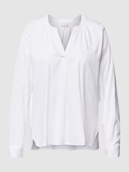 Blusenshirt mit V-Ausschnitt von Milano Italy Weiß - 40