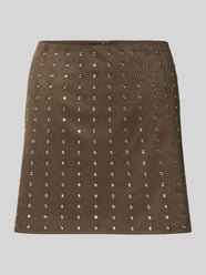 Spódnica mini z obszyciem ozdobnymi kamieniami od Jake*s Casual - 47