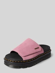 Sandał ze skóry z rzepem model 'ZebZag Slide' od Dr. Martens Fuksjowy - 24