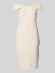 Knielange cocktailjurk met knoopdetail, model 'TAKOTA' van Lauren Ralph Lauren Beige - 2