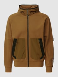 Bluza rozpinana z detalami z logo model ‘Zipstop’ od BOSS Orange Brązowy - 30