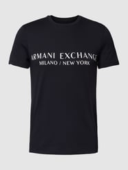 T-Shirt mit Label-Print Modell 'milano/nyc' von ARMANI EXCHANGE Blau - 14