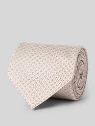 Stropdas van pure zijde met all-over motief model 'ONE' van BOSS Beige - 13
