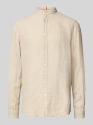 Regular Fit Leinenhemd mit Stehkragen Modell 'Race' von BOSS Orange Beige - 24