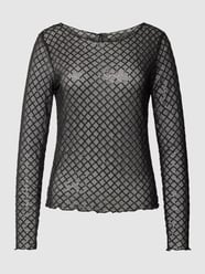 Transparentes Longsleeve mit Paillettenbesatz Modell 'SAFINA' von Vero Moda Schwarz - 4