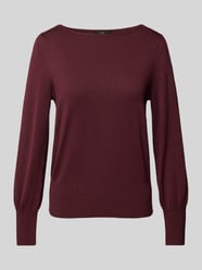 Gebreide pullover met boothals van Zero Bordeaux - 15