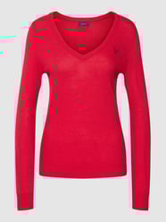 Sweter z dzianiny z wyhaftowanym logo od Gant Fuksjowy - 30
