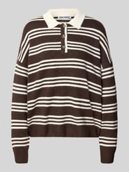 Sweter z dzianiny o kroju oversized z kołnierzykiem polo od REVIEW - 44