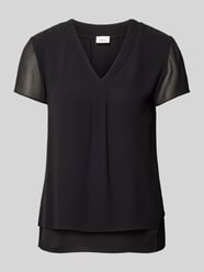 Blusenshirt mit V-Ausschnitt von s.Oliver BLACK LABEL Schwarz - 26