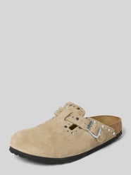 Huisschoenen van echt suède model 'Boston Rivet' van Birkenstock Beige - 7