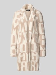 Relaxed fit lange jas met all-over statementprint van monari Beige - 39