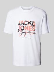 T-Shirt mit Label-Print Modell 'ARUBA' von Jack & Jones Weiß - 30