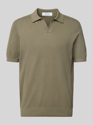 Koszulka polo o kroju regular fit z dekoltem w serek od GRAN SASSO - 14
