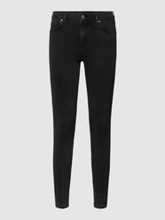 Jeansy z wysokim stanem o kroju skinny fit z dodatkiem streczu  od REVIEW Szary - 34