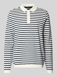Sweatshirt im Allover-Look mit Polokragen von Fynch-Hatton - 3