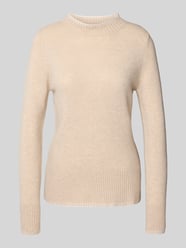 Regular Fit Longsleeve aus reiner Wolle in Strick-Optik von Christian Berg Woman Beige - 36
