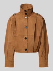 Jacke aus Ziegenvelours mit Drapierungen Modell 'Petra' von My Essential Wardrobe - 16