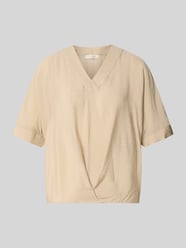 Blusenshirt mit V-Ausschnitt von Christian Berg Woman Beige - 42