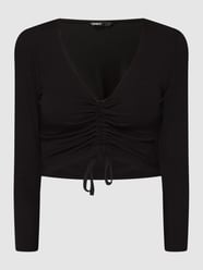 Cropped Shirt mit Schnürung Modell 'Penolop'  von Only Grau / Schwarz - 12