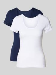 T-Shirt mit geripptem U-Ausschnitt im 2er-Pack von HUGO - 26