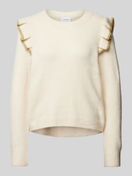 Strickpullover mit Rüschen Modell 'NANZYL' von Vila Beige - 46