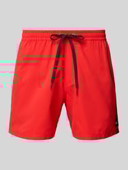 Spodenki kąpielowe z detalem z logo i elastycznym pasem od Quiksilver - 5