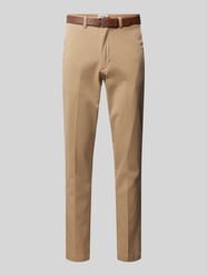 Regular Fit Chino mit Gürtel Modell 'OLLIE' von Jack & Jones Beige - 16