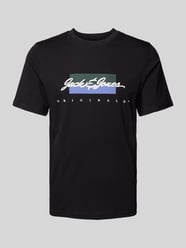 T-Shirt mit Label-Print Modell 'WAYNE' von Jack & Jones Schwarz - 15
