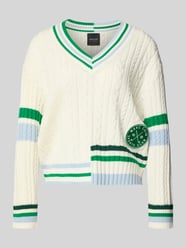 Sweter o kroju relaxed fit z dodatkiem wełny lana od Marc Cain - 14