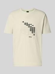 Relaxed Fit T-Shirt aus Baumwoll-Mix Modell 'TS_NETWORK FLAG' von BOSS Green Beige - 20