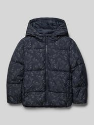 Regular Fit Steppjacke mit reflektierendem Allover-Print von Tom Tailor Blau - 34