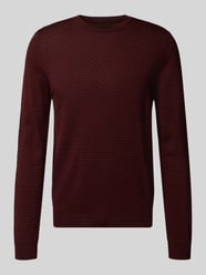 Slim fit pullover van viscosemix met structuurmotief van Antony Morato Bordeaux - 11