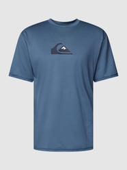 T-shirt met labelprint van Quiksilver Blauw / turquoise - 23