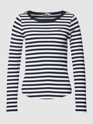 Slim Fit Longsleeve aus Viskose-Mix mit Streifenmuster von Tommy Hilfiger Blau - 3