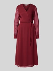 Sukienka midi z dekoltem w serek model ‘FALIA’ od Vila Bordowy - 6