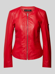 Lederjacke mit Paspeltaschen von Cabrini Rot - 16