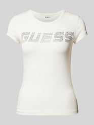 T-shirt met strass-steentjes, model 'KIARA' van Guess Activewear Fuchsia - 8