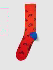 Sokken met motiefprint, model 'Bike' van Happy Socks Rood - 42