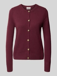 Cardigan met ronde hals en knoopsluiting van Christian Berg Woman Bordeaux - 4