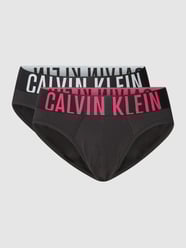 Slip mit Logo-Stitching im 2er-Pack von Calvin Klein Underwear Grau / Schwarz - 12