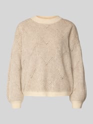 Comfort Fit Strickpullover mit Woll-Anteil 'JENNA' von Pieces Beige - 32