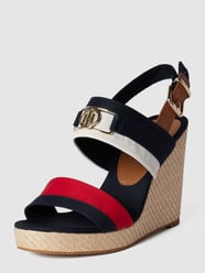 Wedges mit Label-Applikation von Tommy Hilfiger Blau / Türkis - 10