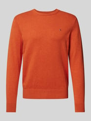 Strickpullover mit Logo-Stitching Modell 'PIMA' von Tommy Hilfiger Orange - 21