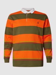 PLUS SIZE poloshirt met streepmotief van Polo Ralph Lauren Big & Tall Oranje - 43