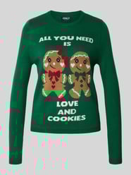 Regular fit kersttrui met opschrift, model 'XMAS GINGERBREAD' van Only - 9