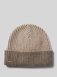 Kaschmirbeanie mit Label-Applikation von Seeberger Beige - 25