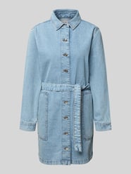 Sukienka mini w tkaninie stylizowanej na denim z wykładanym kołnierzem od Calvin Klein Jeans - 21