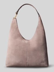 Henkeltasche aus echtem Leder mit Label-Prägung von CK Calvin Klein Beige - 4